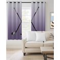 thumbnail image 2 of Purple Ombre Blackout Curtains, Light Blocking Print Window Curtains, Black Hockey Sticks Minimalist Style Thermal Insulated Window Drapes for Living Room Kitchen Cafe 2 Panels, 55"W x 39"L, 2 of 9