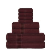 Hurbane Home Highly Absorbent 8 Piece Burg Bath Towel Set