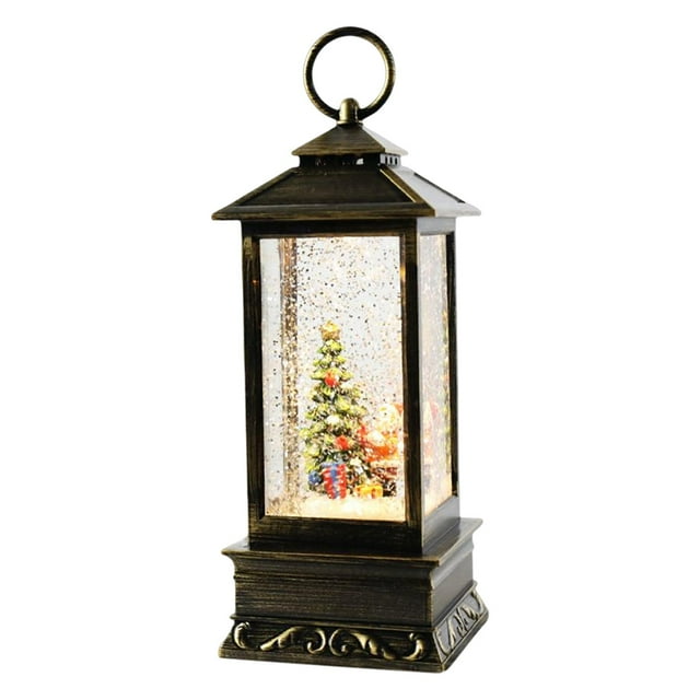 Caja de música con forma de farolillo navideño, globos de nieve, decoración de escritorio, regalo de cumpleaños, caja musical para Árbol de Navidad