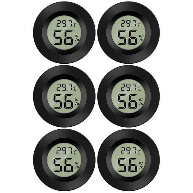 Higrómetro Termómetro Monitor LCD digital JanHm Medidor de humedad Paquete de 6