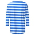 thumbnail image 5 of felwors 3/4 Sleeve Shirts for Women Spring Striped Crewneck Business Casual Tops Loose Three Quarter Length Work Blouses (Blue, M), 5 of 5