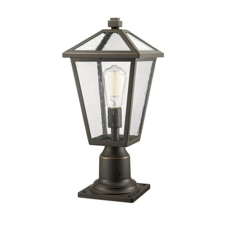 1 Light Outdoor Pier Mount Lantern in Traditional Style 8.25 inches Wide By 18.5 inches High Bailey Street Home 372-Bel-4314836