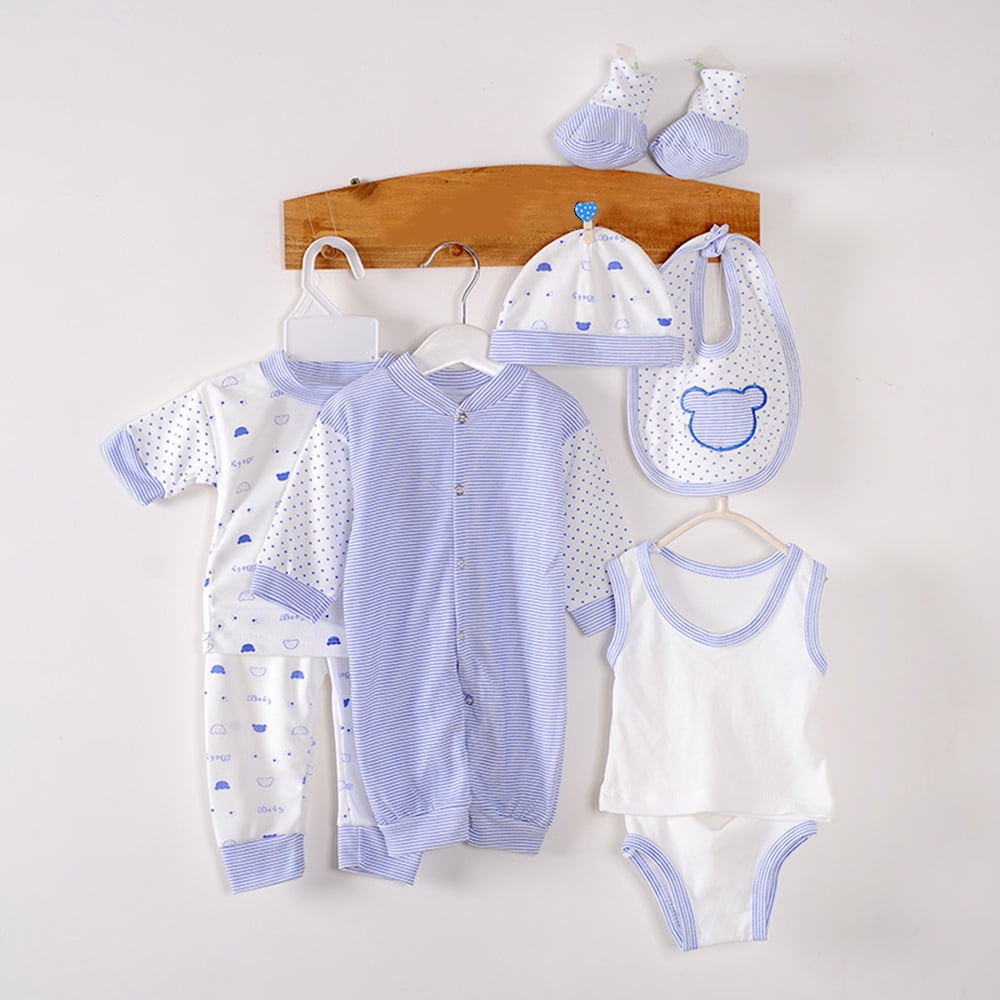 LAPAKIDS 8PCS Newborn Baby Boy Clothes Baby Outfits Shower Gift Set 0-3 Months