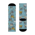 thumbnail image 5 of Retro Goat Socks Unisex Stretchy Crew | Fun Blue Gold Grey | 1 Pair, 1 Size, 5 of 5