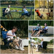 KingCamp Oversized Camping Chairs, Folding Outdoor Chair for Adults, Heavy Duty Padded Folding Lawn Chair, Support 440 lbs for Adults Black