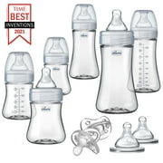 Chicco Duo Deluxe Hybrid Baby Bottle Gift Set with Invinci-Glass Inside/Plastic Outside - Neutral, New