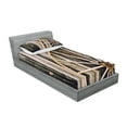thumbnail image 2 of Ambesonne Wagon Wheel Fitted Sheet & Pillow Sham Set, Rusty Door, Twin, Black Pale Brown, 2 of 2