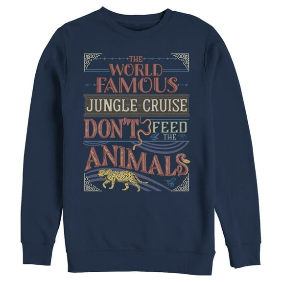 Men's Jungle Cruise World Famous Retro Logo  Sweatshirt Navy Blue Medium