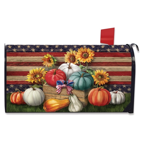 Briarwood Lane Patriotic Pumpkins Autumn Mailbox Cover
