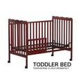 thumbnail image 5 of 3-in-1 Convertible Crib, Rustic Farmhouse Style, Certified Baby Safe Crib, Converts from Baby Crib to Toddler Bed, Daybed, and Full-Size Bed, 3 Adjustable Mattress Heights, Cherry, 5 of 8