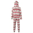 thumbnail image 4 of Merry Christmas Family Matching Pajamas Set Hooded Zipper Onesies Long Sleeve Couple One Piece Sleepwear, 4 of 8