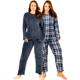 thumbnail image 1 of Set De 2 Pijamas Afelpadas Mujer Polar Pantalón Sudadera Ropa Invierno, 1 of 5