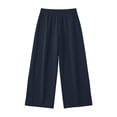 thumbnail image 6 of CFLVAEK Sweatpants Women Barrel Wide Leg Baggy Lounge Pants with Pockets Casual Elastic Waist Workout Sweat Pant Navy XL, 6 of 9