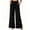 Black, variant on YTCAMLO Plus Size Lounge Pants for Women Fashion Ruffle Elastic Waisted Trousers with Pockets Drawstring Flowy Wide Leg Pants