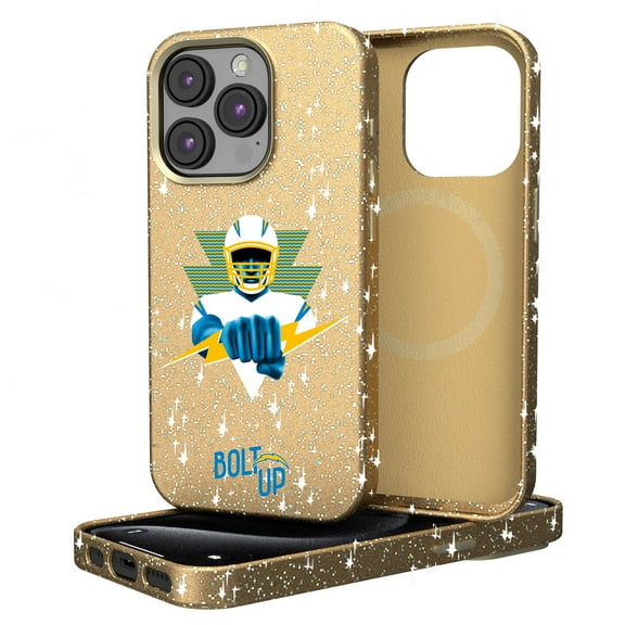 Keyscaper Gold Los Angeles Chargers 2024 Illustrated Limited Edition Bling iPhone Case