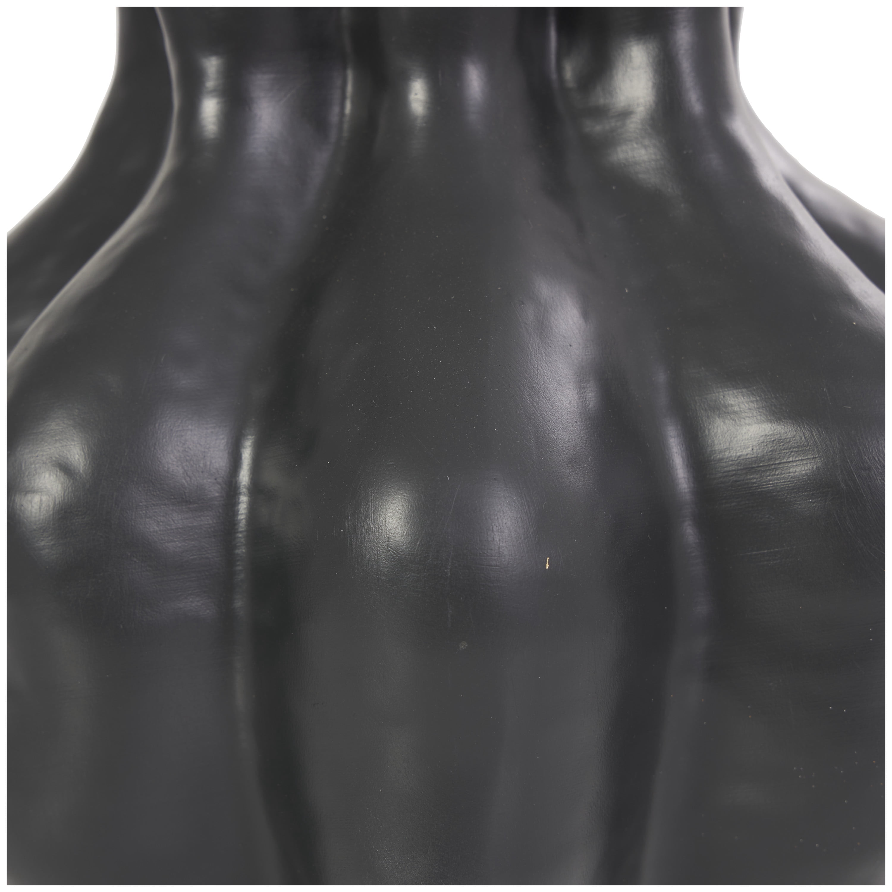 DecMode 10", 8"H Abstract Tulip Shaped Black Resin Vase, Set of 2