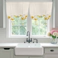 thumbnail image 4 of Yellow Spring Floral Balloon Curtains for Windows, Bedroom Curtains 54 Inch Length, Pastoral Flowers Daisy Rustic Tie Up Curtains Panels Thermal Insulated Bathroom Curtains Window 42"x54", 4 of 8