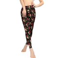 thumbnail image 2 of DISNIMO Skull Rose Printed High Waisted Yoga Pants for Women, Breathable Workout Leggings Tummy Control, Soft Yoga Pants Leggings for Workout Sport, Black, XS, 2 of 6