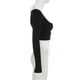 thumbnail image 4 of Women's Long Sleeve Color Blocking T-Shirts 2 Piece Halter Neck Camisole Slim Fit Going Out Crop Tops Fall Clothes black and white L, 4 of 4