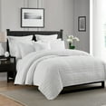 thumbnail image 2 of Swift Home  Crinkle Enzyme Wash Oversized Coverlet/Bedspread Quilt Sets White King/Cal King 3 Piece, 2 of 5