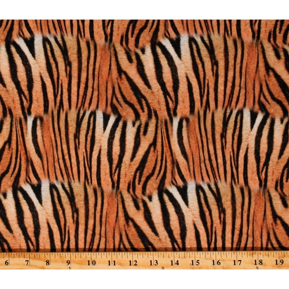Cotton Tiger Animal Print African Safari Skin Prints Tiger Skin Gold Cotton Fabric Print by the Yard (6425440)