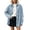 Blue-01, variant on Perfectbot Women Oversized Long Sleeve Denim Shirt Jacket, Button Down Collared Loose Fit Mid-Length Jean Shacket
