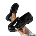 thumbnail image 4 of Miluxas Women's Fashion Loafers, Patent Leather Loafers, Thick-Soled Loafers, Slip-on Loafers, Simple Casual Flat Shoes Black 7(39), 4 of 8