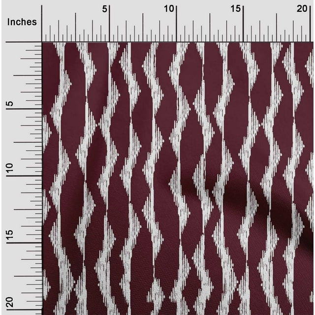 oneOone Cotton Silk Fabric Abstract Stripe Ikat Print Fabric By The Yard 42 Inch Wide