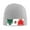 Gray, variant on Mexican Flag Print Winter Beanie Hats for Men Women Warm Cozy Knitted Cuffed Skull Cap Black
