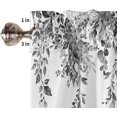 thumbnail image 5 of Curtain Valance for Windows Gray Eucalyptus Leaf Rod Pocket Valance Window Treatments 1 Panel Plant Leaves with Floral Short Curtains for Kitchen Windows Bathroom Bedroom 54 x 18 inch, 5 of 6
