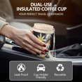 thumbnail image 5 of 18oz Travel Coffee Mug, 316 Stainless Steel Vacuum Insulated Tumbler with 2-in-1 Straw Lid & Strap, Daisy Floral Print, 5 of 6