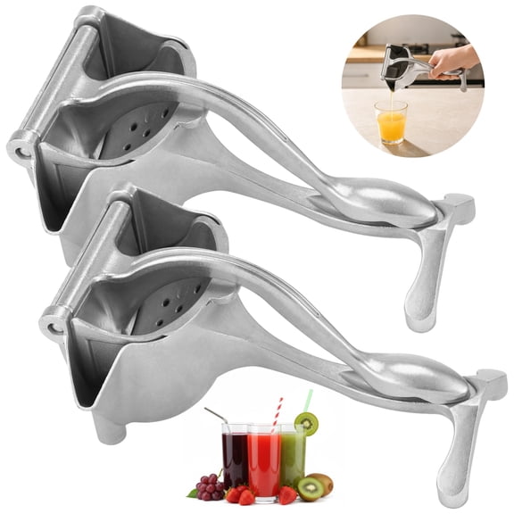 2 Pcs Fresh Fruit Juice Extractors, Aluminum Alloy Handheld Lemon Juicers, Heavy-duty Manual Citrus Juicers, Efficient Fruit Squeezers with Ergonomic Handle for Kitchen