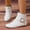 White, variant on Casual Flat Booties for Everyday Wear,Stylish Slip-On Boots with Comfortable Flat Soles,Versatile for Any Occasion in Spring and Summer White/5.5(36)