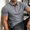 thumbnail image 6 of hoksml Men's Seam Detail Short Sleeve Collared Shirt 3 Button Breathable Solid Golf Top for Business Daily Vacation Casual Wear, 6 of 8