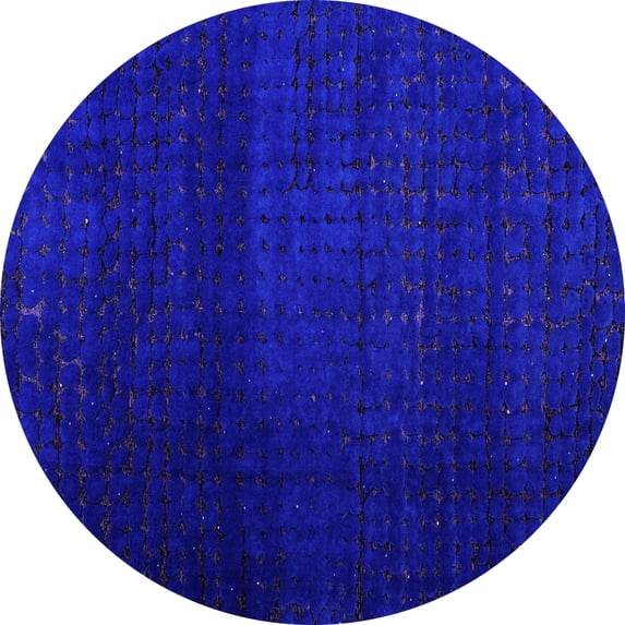 Ahgly Company Indoor Round Abstract Purple Modern Area Rugs, 4' Round
