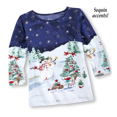 Snowmen at Night Christmas Shirt 