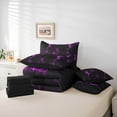 thumbnail image 5 of Feelyou Dreamy Lightning Bedding Comforter Set 7pcs for Teen, Purple Gradient Abstract King Bedding Sets, Modern Neon Glowing Reversible Bed Sheets, Breathable Home Decor, 5 of 7