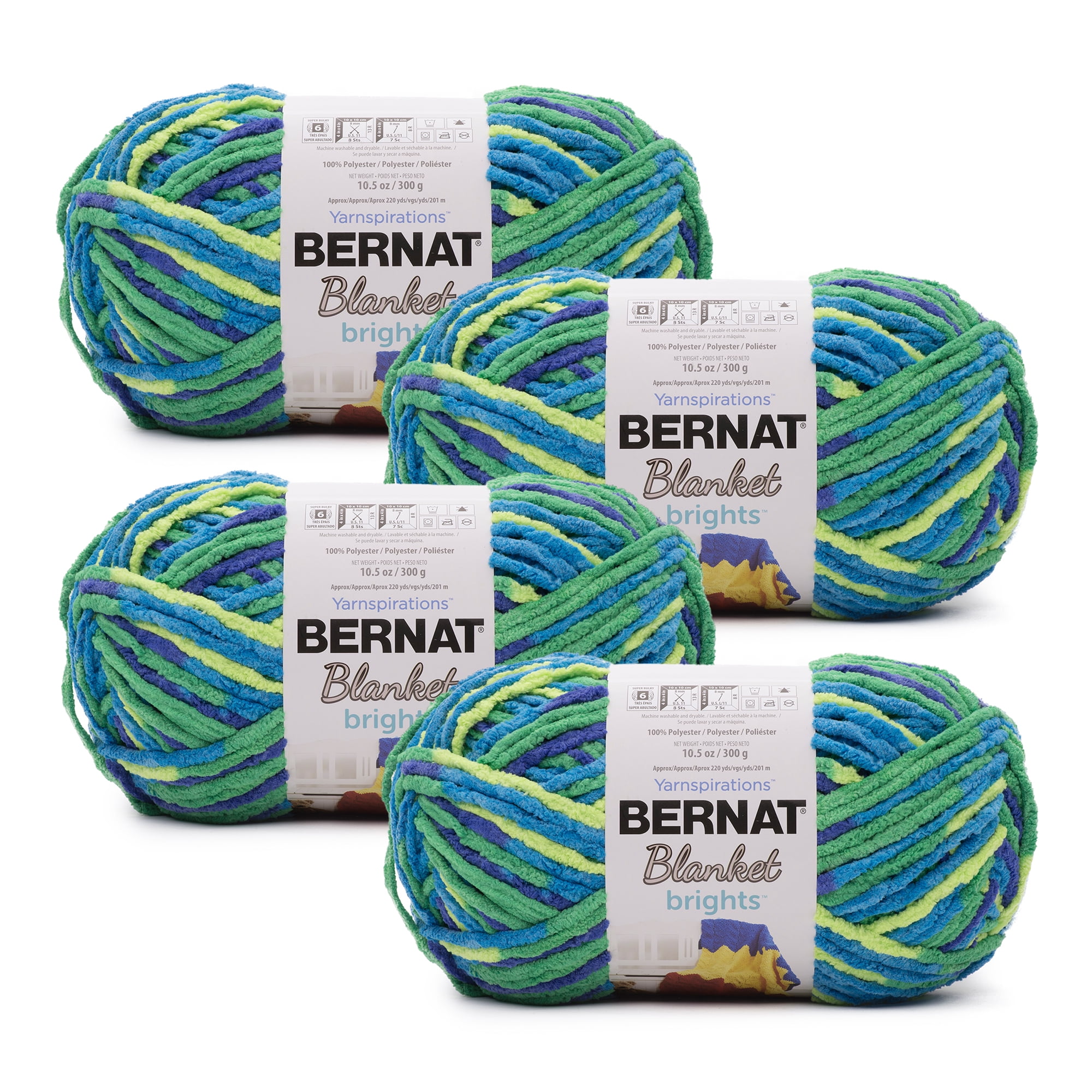 Bernat Blanket Patchwork Yarn – 2 Pack, Super Bulky #6, 100% Polyester Chenille