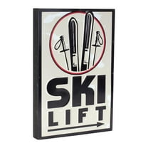 Melrose International LLC Ski Lift Sign 10.75"L x 15.75"H MDF/Tin