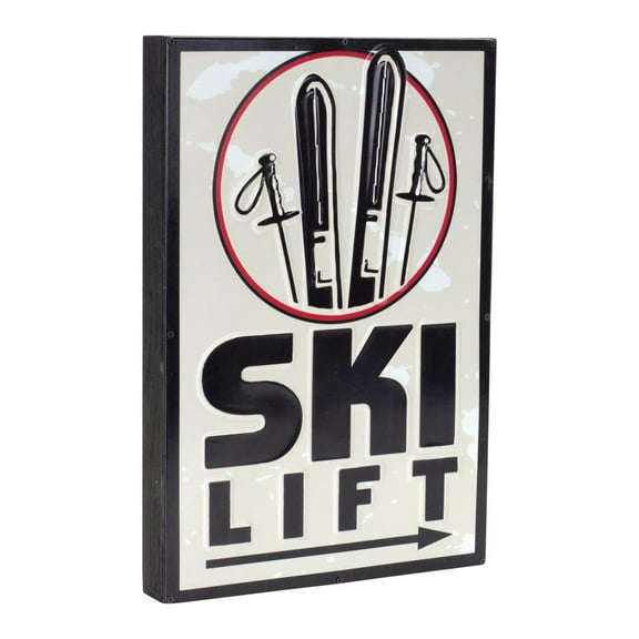 Melrose International LLC Ski Lift Sign 10.75"L x 15.75"H MDF/Tin