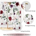 thumbnail image 4 of Red Burgundy Rose Flower Kitchen Curtains Spring Floral Small Short Cafe Window Curtains Botanical Leaves Wildflowers Bathroom Window Drapes Treatment Tier Curtains 2 Panels (27.5x39 Inch), 4 of 6