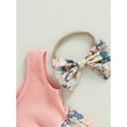 thumbnail image 4 of YASUTNKS Newborn Girl Outfit Summer Clothes Floral Sleeveless One Shoulder Romper Bodysuit and Headband Set Infant Cute Clothes, 4 of 7