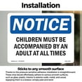 thumbnail image 3 of Children Must Be Accompanied By An Adult OSHA Notice Vinyl Decal Label 10 Inch x 7 Inch - 10 Pack, 3 of 6