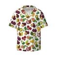 thumbnail image 3 of Goofa Colorful Fruits Printed Men's Casual Short-sleeved Shirt,Lightweight Breathable Button-down,Summer Casual men's top,Versatile Fashion shirt-XX-Large, 3 of 7