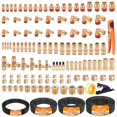 thumbnail image 1 of Kit de conexiones para línea de aire DOT de latón CheeMuii, 124 piezas, manguera de 15 m, 1 of 9