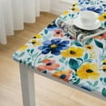 thumbnail image 4 of BANET Blue Yellow Tablecloth Square Decorative Table Cloth with Wrinkle Resistant for Home Kitchen Dining Table Outdoor Party Picnic white, 4 of 7