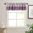 thumbnail image 3 of Ethnic Window Valances Vintage Folkloric Floral Spliced Pattern Curtains Valance for Bathroom Kitchen Bedroom Living Room Decor with Rod Pocket 54" x 18" Blue Pink, 3 of 5