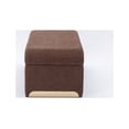 thumbnail image 5 of Fabric Ottoman Footstool, Bedroom Bench, Shoe Bench with Gold Metal Legs, Brown, 5 of 9