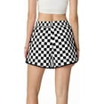 thumbnail image 7 of JWD Women's Checkered Shorts Elastic Waist with Drawstring Plaid Short Pants Beach Summer with Pockets Black White Plaid L, 7 of 7