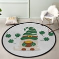 thumbnail image 3 of Coolnut Round Rugs for Living Room, Cute Gnome In A Green Hat With Non-Slip Coral Velvet Long Runner Rugs, Washable Water Absorbent Mat Carpet for Bedroom Kitchen Kids Room, 3 of 6